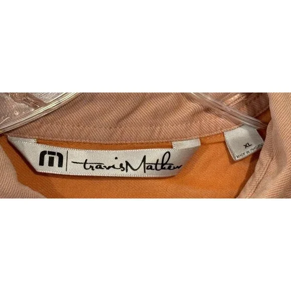 Travis Mathew Mens Short Sleeve Polo Shirt XL Orange Golf Stretch Cotton Blend - Picture 9 of 16